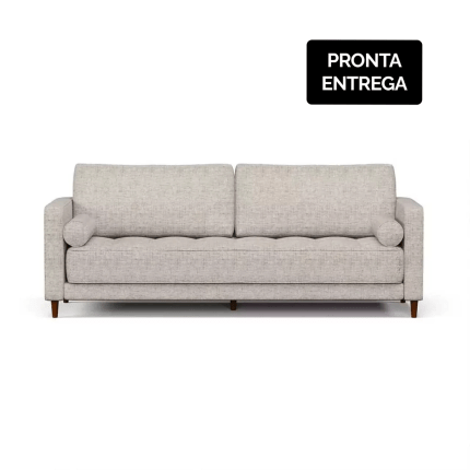 Sofá Noca Fixo Retro 2m Linho Arenito